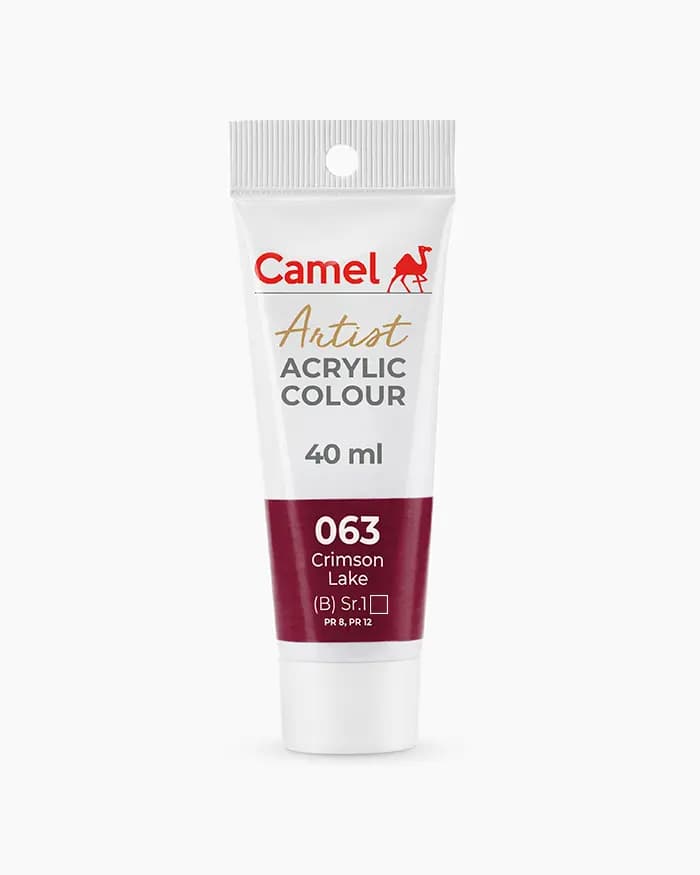 Camel Artist Acrylic Colours Individual tube of Crimson Lake Sr 1 in 40 ml