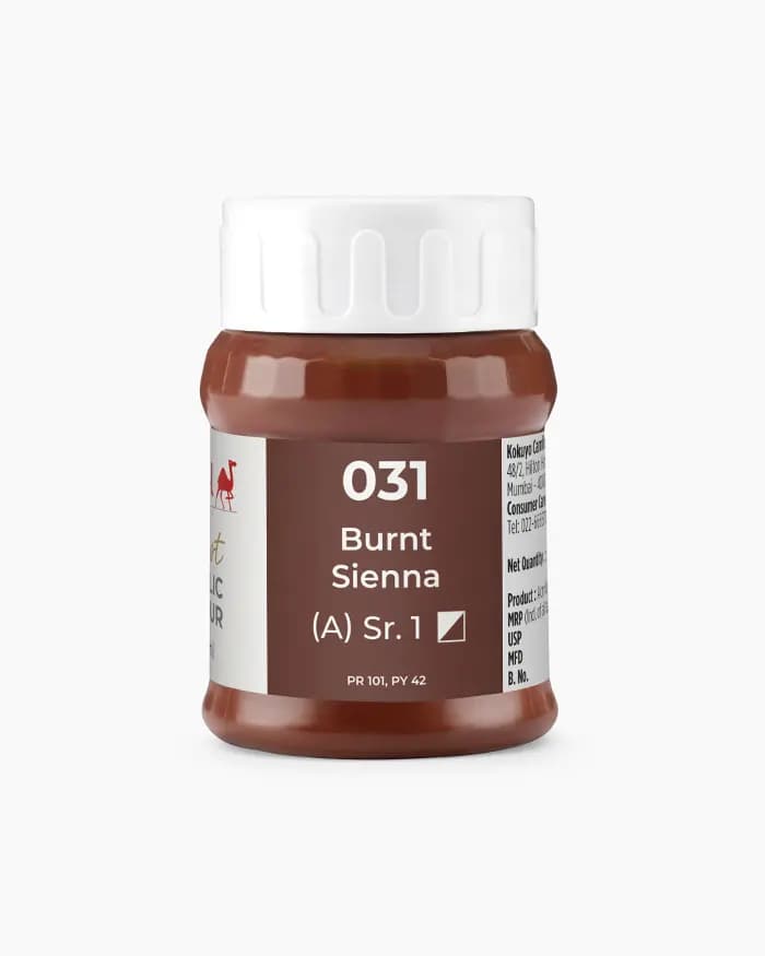 Camel Artist Acrylic Colours Individual jar of Burnt Sienna Sr 1 in 500 ml
