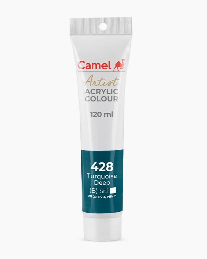 Camel Artist Acrylic Colours Individual tube of Turquoise Deep Sr 1 in 120 ml