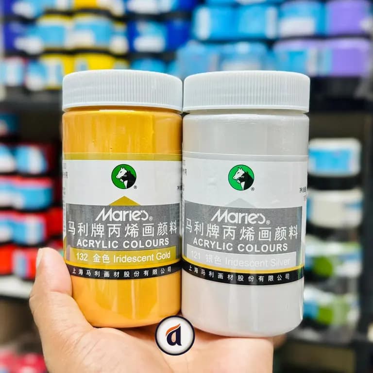 Maries Acrylic Colour 300ml Gold & Silver 