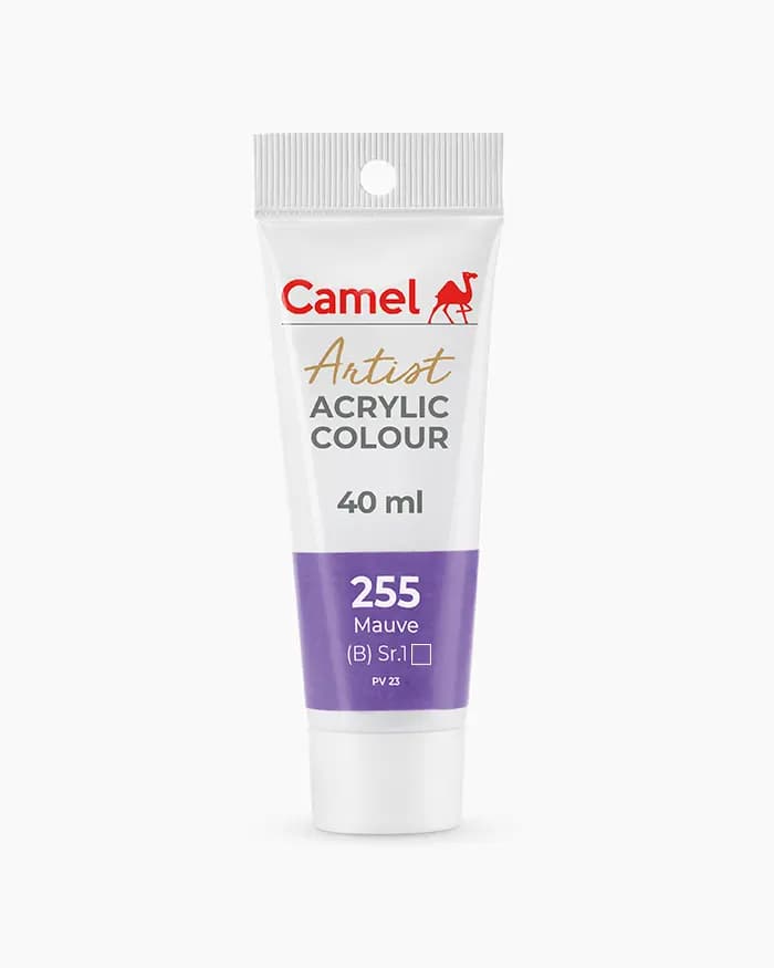 Camel Artist Acrylic Colours Individual tube of Mauve Sr 1 in 40 ml