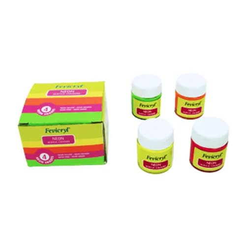 Fevicryl Neon Acrylic Colour Paints (4 Shades 15ml)