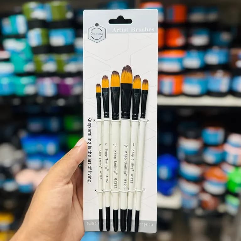 Keep smiling Artist Filbert Brush set 6pc 6129Z