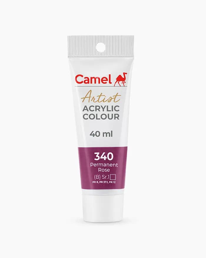 Camel Artist Acrylic Colours Individual tube of Permanent Rose Sr 1 in 40 ml