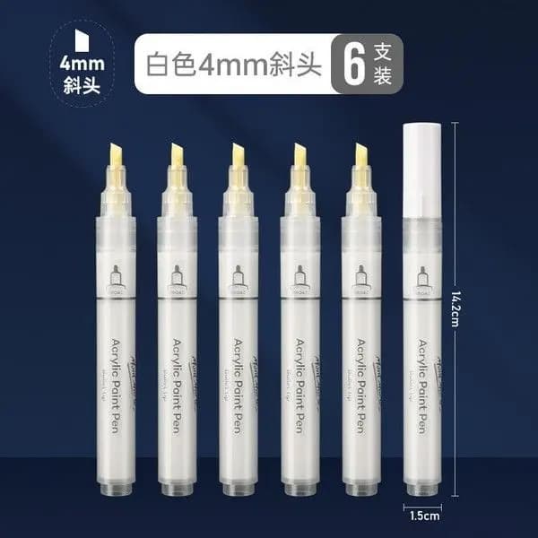 Mont Marte Acrylic Paint Pen White 1pc Angle Nib