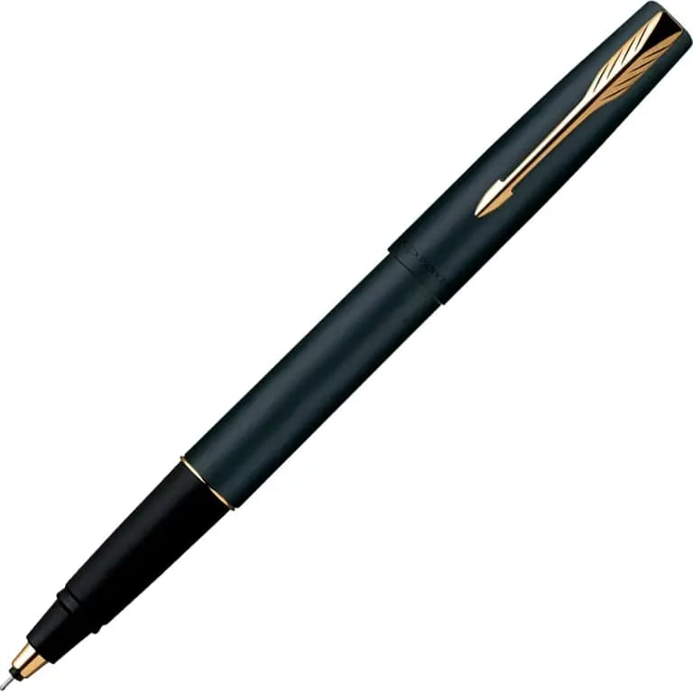 Parker Frontier Matte Black Roller Ball Pen Gold Trim