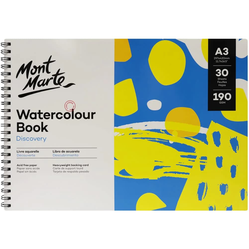 Mont Marte Watercolour Book A3 (8.3 x 11.7in) 30 Sheets 190gsm