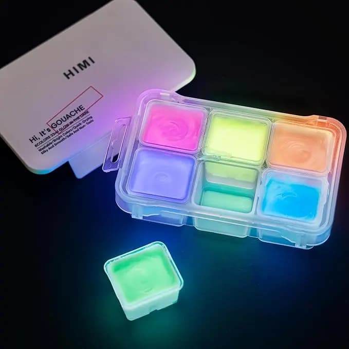 HIMI Glow in The Dark Jelly Gouache Paint Set 23ml 6 Colorurs