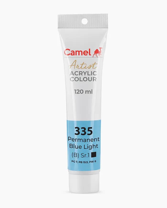 Camel Artist Acrylic Colours Individual tube of Permanent Blue Light Sr 1 in 120 ml