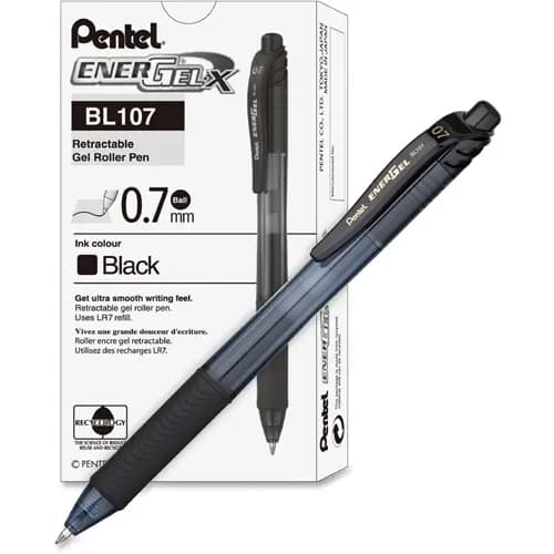 Pentel Energel Gel Pen Black Ink (0.7mm) - 1 Pcs - BL107- AX