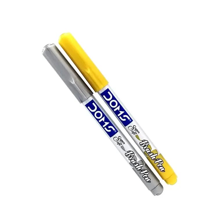 Doms Metallic Brush Pen 2 Shades (Gold & Silver)
