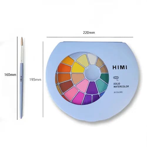 Himi Solid Watercolor Painting Set 38 color (Blue)