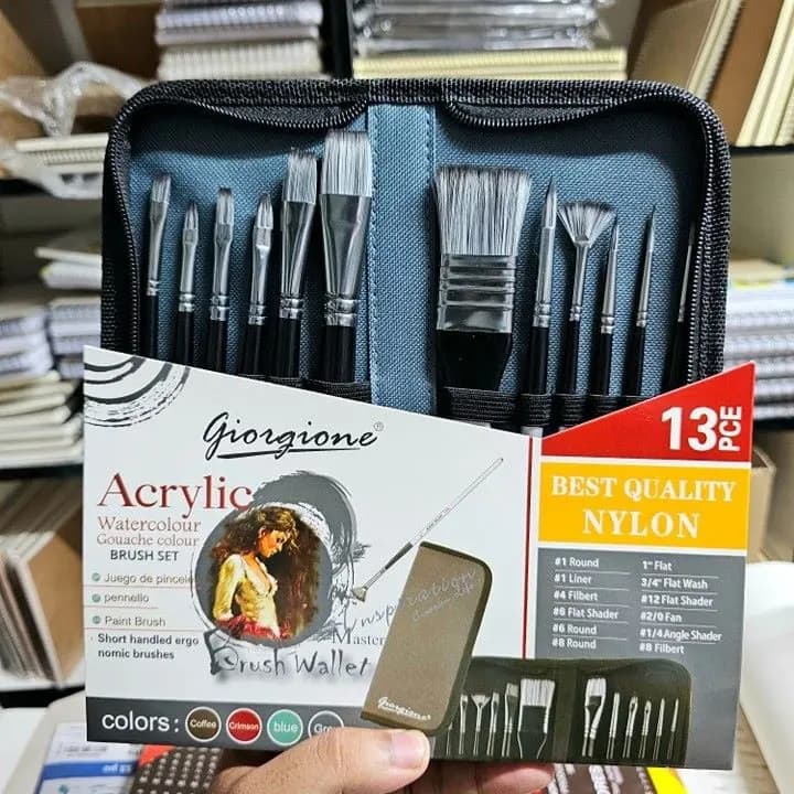 Giorgione Nylon Brush Set Wallet Pack of 13 pcs
