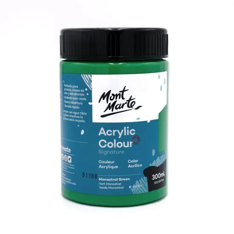 Mont Marte Acrylic Colour Paint 300ml Monastral Green