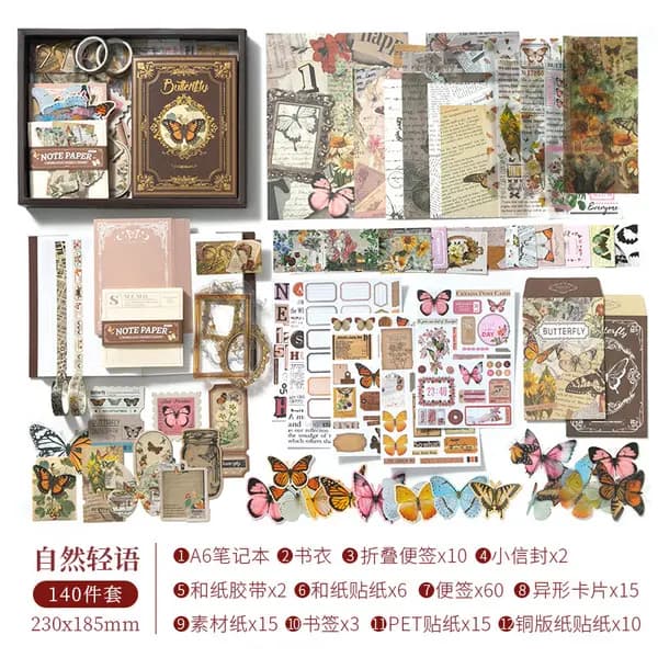 Butterfly Dreams Box journaling kit set Design-4