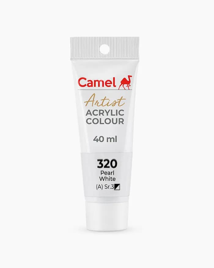 Camel Artist Acrylic Colours Individual tube of Pearl White Sr 3 in 40 ml