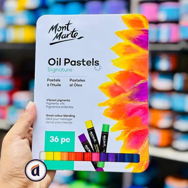 Mont Marte Oil Pastels 36pc Set Tin Box