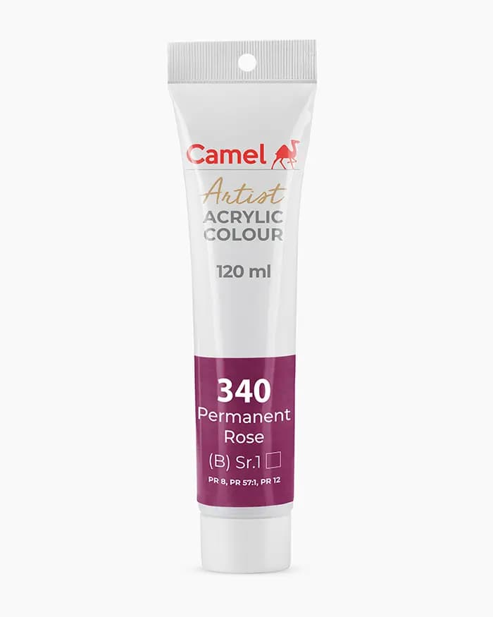 Camel Artist Acrylic Colours Individual tube of Permanent Rose Sr 1 in 120 ml