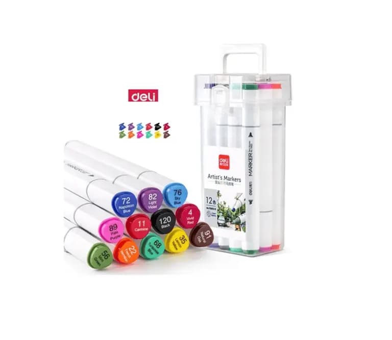 Deli Dual Tip Art Markers 12pc
