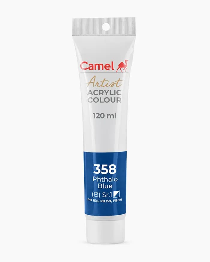 Camel Artist Acrylic Colours Individual tube of Phthalo Blue Sr 1 in 120 ml
