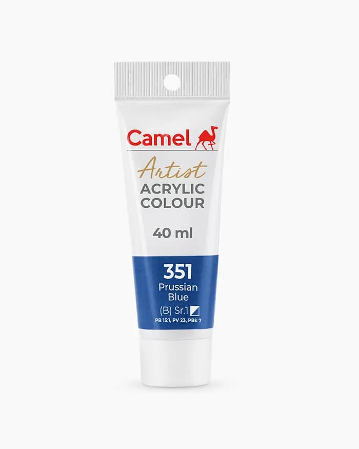 Camel Artist Acrylic Colours Individual tube of Prussian Blue Sr 1 in 40 ml