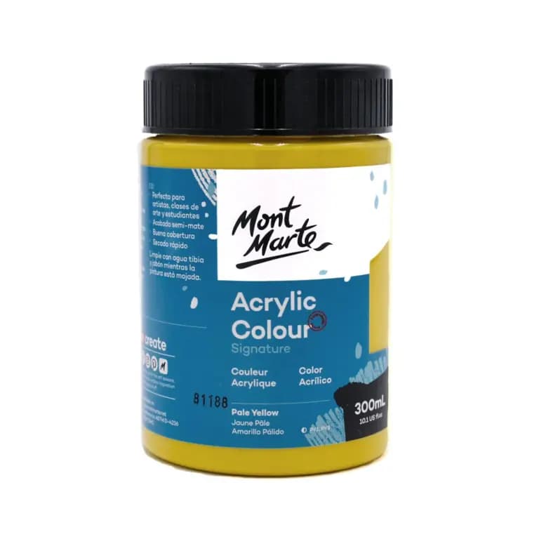 Mont Marte Acrylic Colour Paint 300ml Pale Yellow
