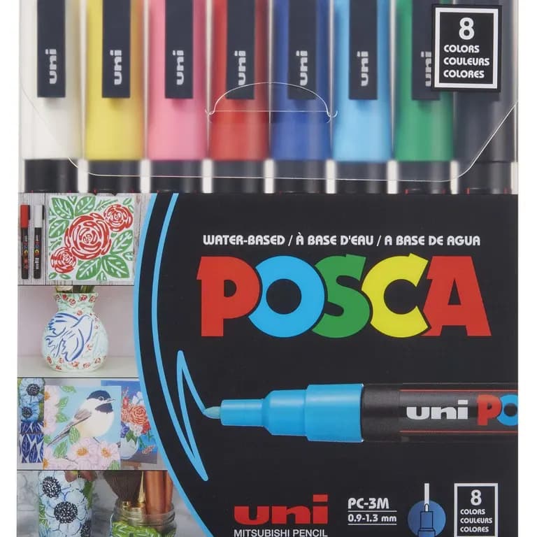 Uni Posca Marker 8 Colors -0.9-1.3mm 