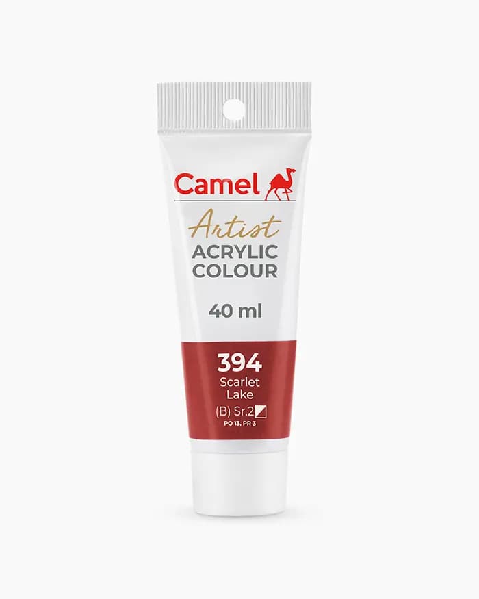 Camel Artist Acrylic Colours Individual tube of Scarlet Lake in Sr 2 40 ml