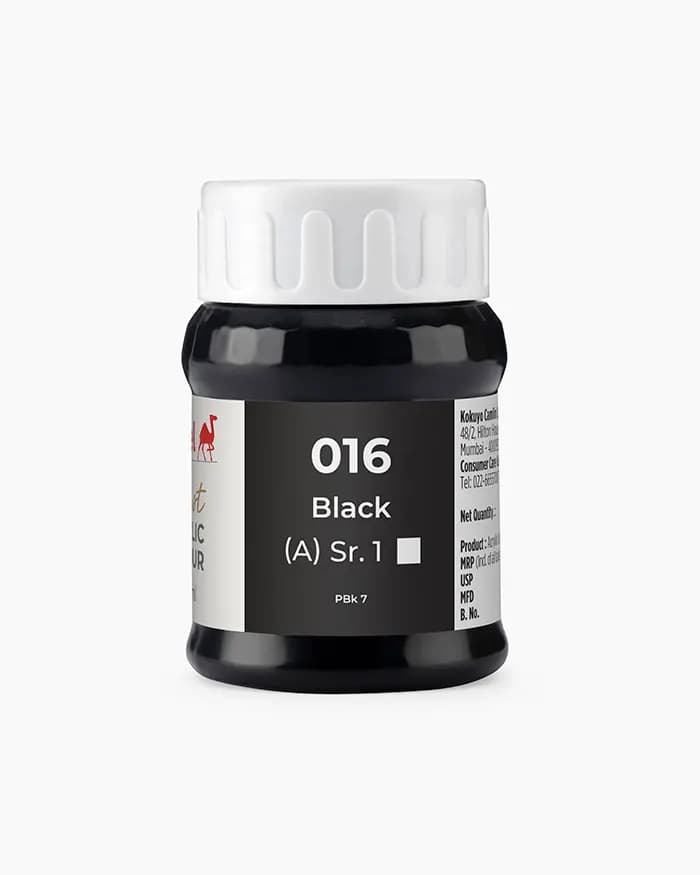 Camel Artist Acrylic Colours Individual jar of Black Sr 1 in 500 ml