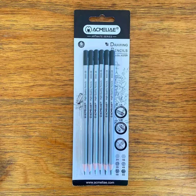Acmeliae Drawing Graphite Pencils Set 6pc 