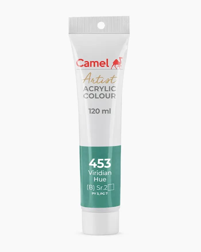 Camel Artist Acrylic Colours Individual tube of Viridian Hue Sr 2  in 120 ml