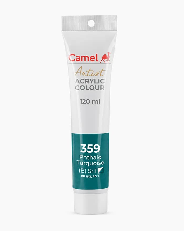 Camel Artist Acrylic Colours Individual tube of Phthalo Turquoise Sr 1 in 120 ml