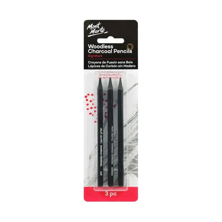 Mont Marte Woodless Charcoal Pencils 3pce