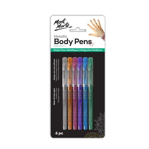 Mont Marte Metallic Body Pens 6pc
