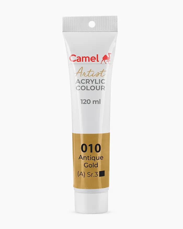 Camel Artist Acrylic Colours Individual tube of Antique Gold Sr 3 in 120 ml