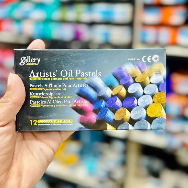 Mungyo Gallery Artists Metallic Oil Pastels 12 Colour Assorted