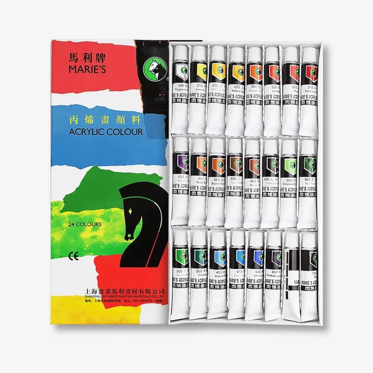 Maries Acrylic Colour Paint 12ml 24pc Set