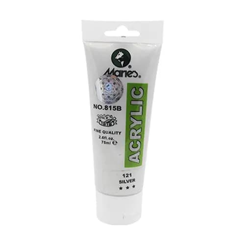 Maries Acrylic Colour Paint 75ml- Silver
