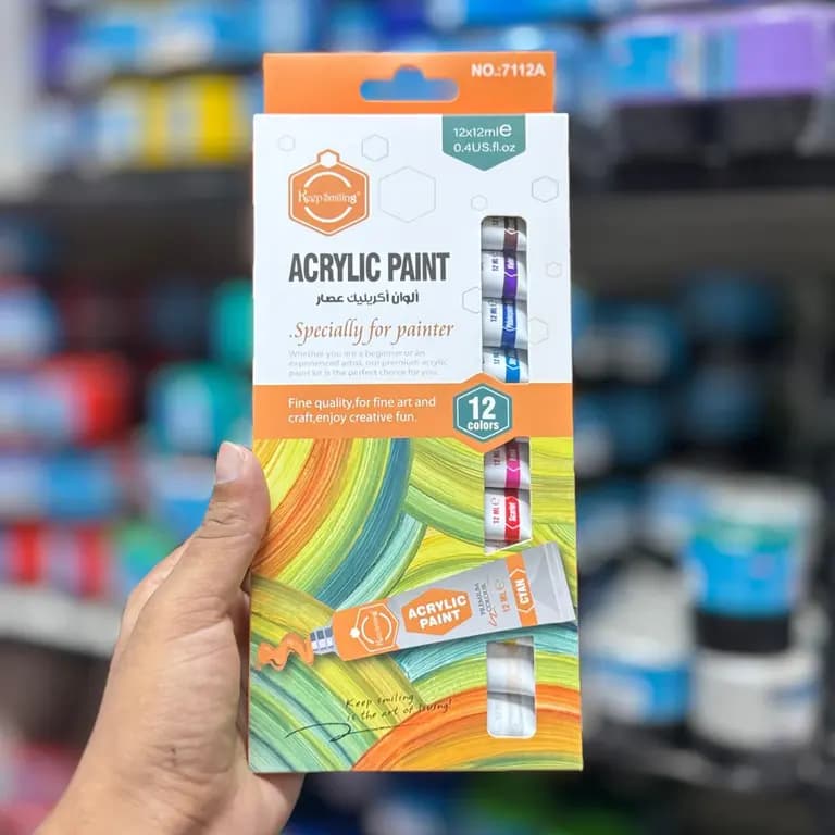 Keep Smiling Acrylic Colour Set 12ml 12pc
