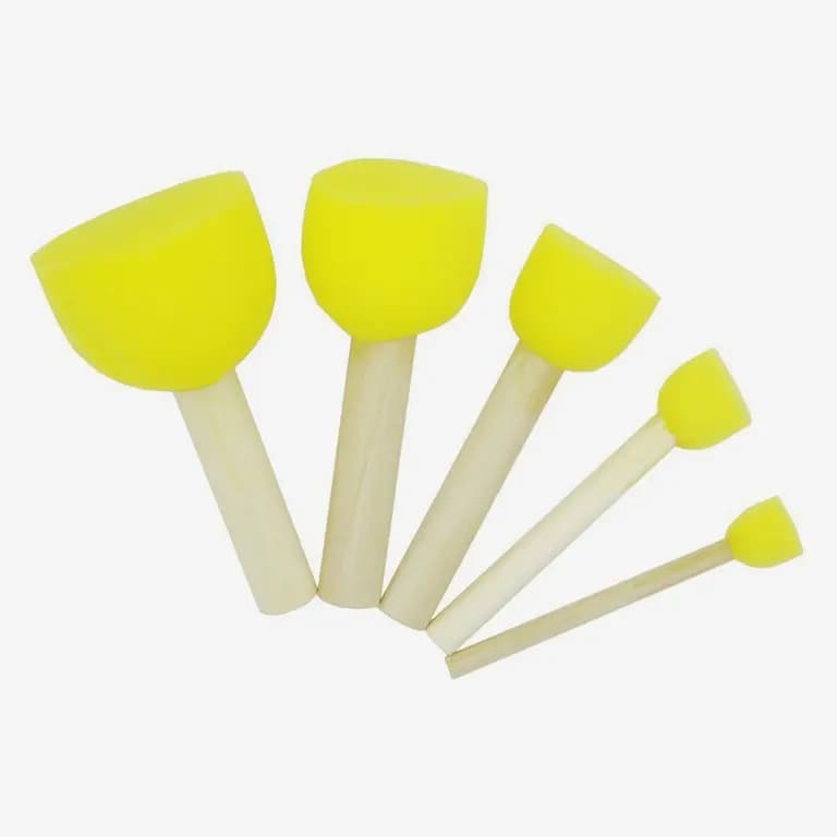 Yellow Foam Brush set 5pc