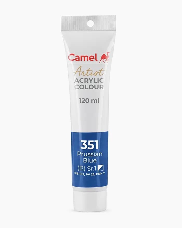 Camel Artist Acrylic Colours Individual tube of Prussian Blue Sr 1 in 120 ml