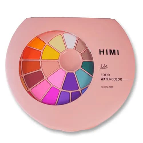 Himi Solid Watercolor Painting Set 38 color (Pink)