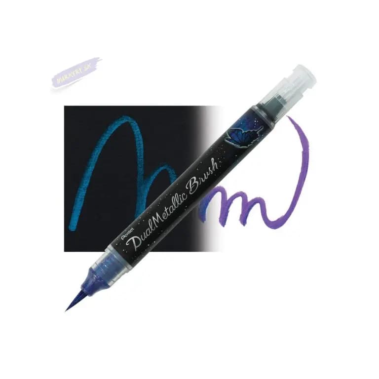 Pentel Dual Metallic Brush-Violet Plus Metallic Blue - XGFH-DVX